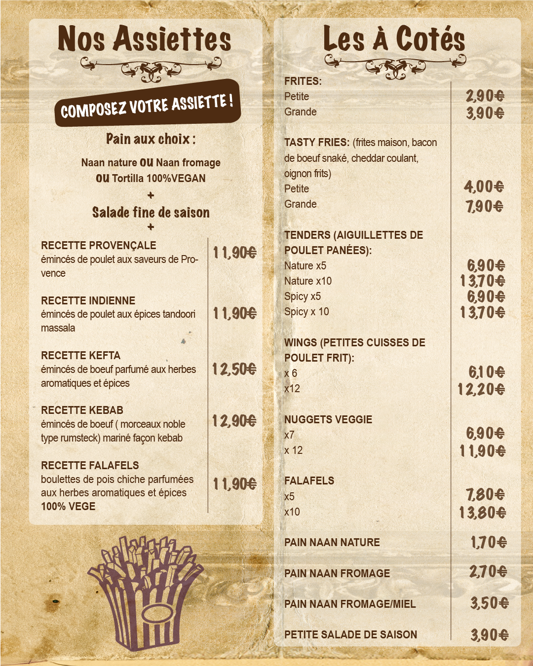 menu carte du lieu dit restaurant à villefranche de rouergue